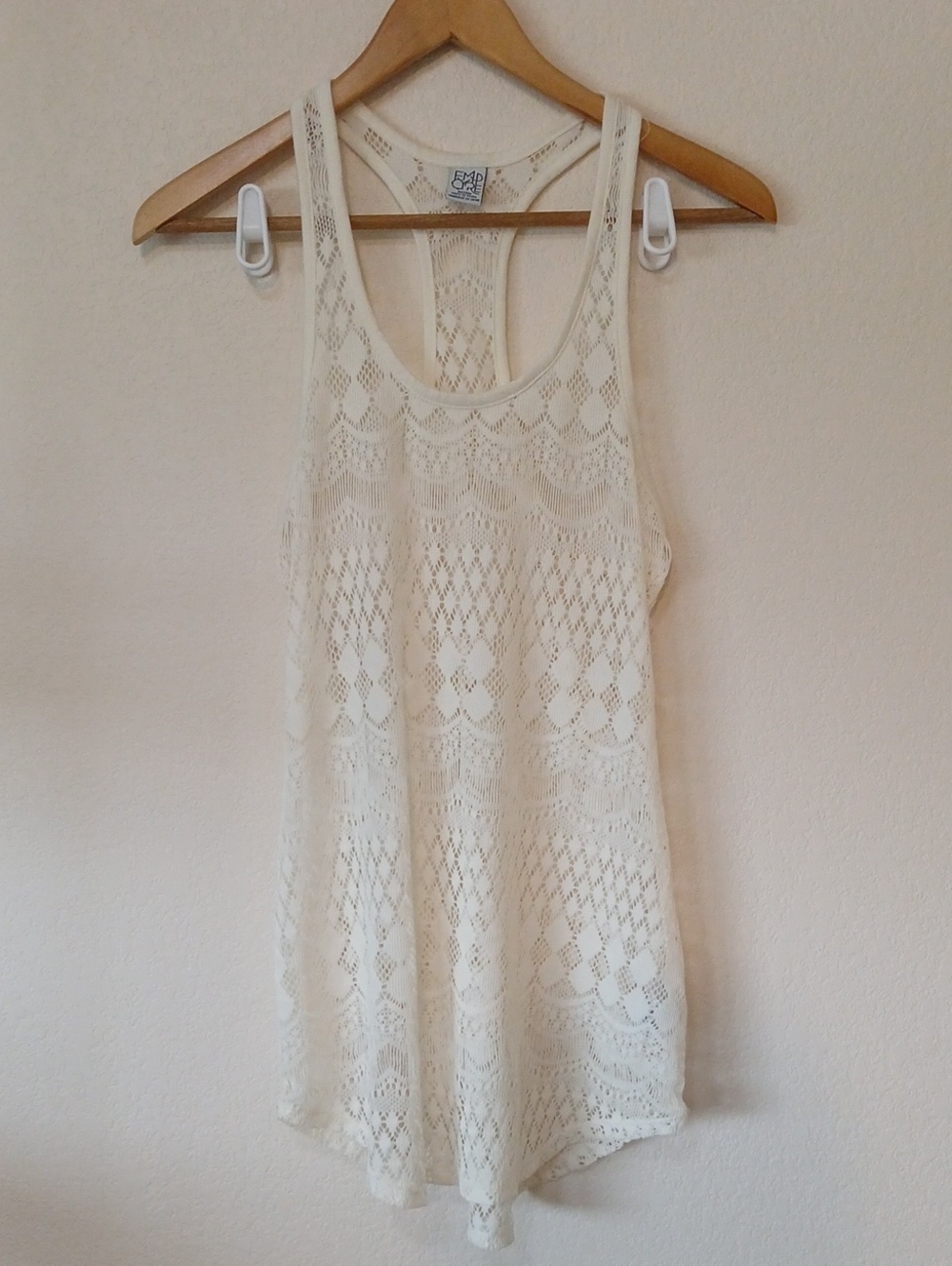 Empyre Lace Tank Top Or Swim Coverup Creamy White Racerback